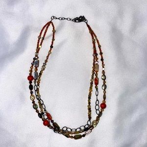 Silpada Fiesta Fun Coral Necklace Sterling Silver Multi
Strand Abalone